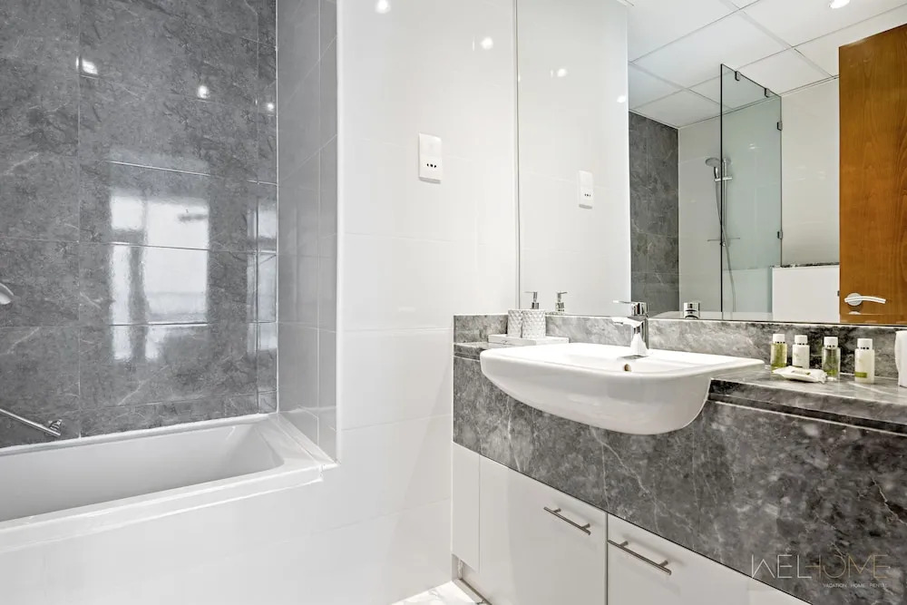 WelHome - Cozy 1BR Apt. in Al Habtoor City Partial Sea View