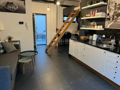 Modern cozy studio with backyard
