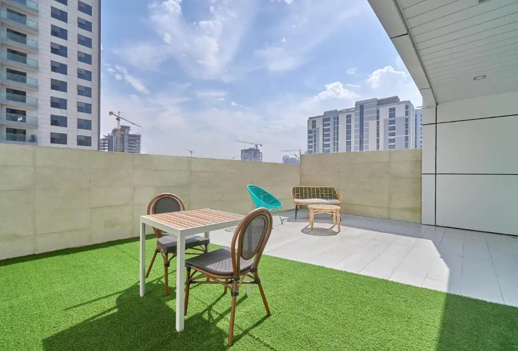 Stella Stays Elegant Studio Dubai JVC Large Terrace