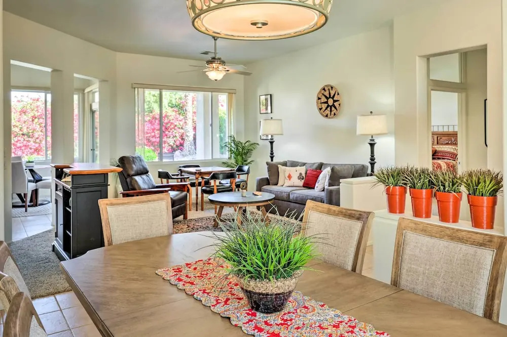 Private Pool + Patio: Luxe Palm Desert Retreat