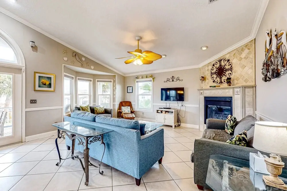 Tropical Gem w/ Courtyard & Large Deck Stroll 1 Block to Beach Boardwalk