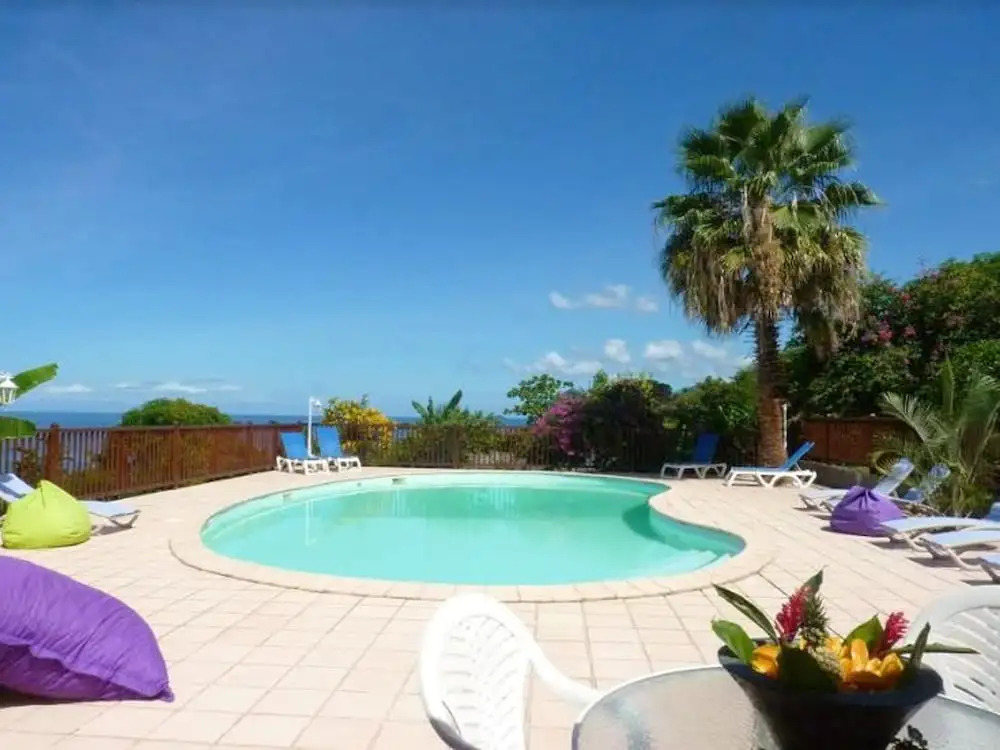 Bungalow with 2 Bedrooms in Bouillante, with Wonderful Sea View, Shared Pool, Enclosed Garden - 70 M From the Beach