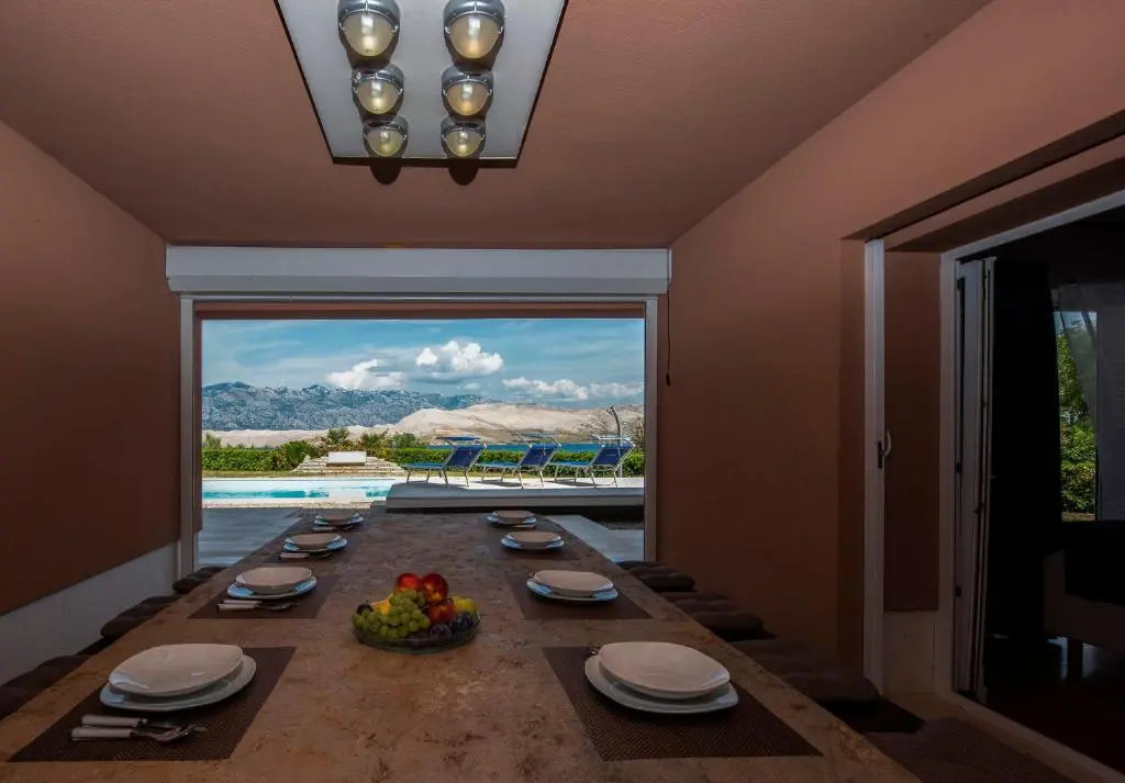Luxury Seafront Villa Exclusive Pag with private pool by the beach on Pag island