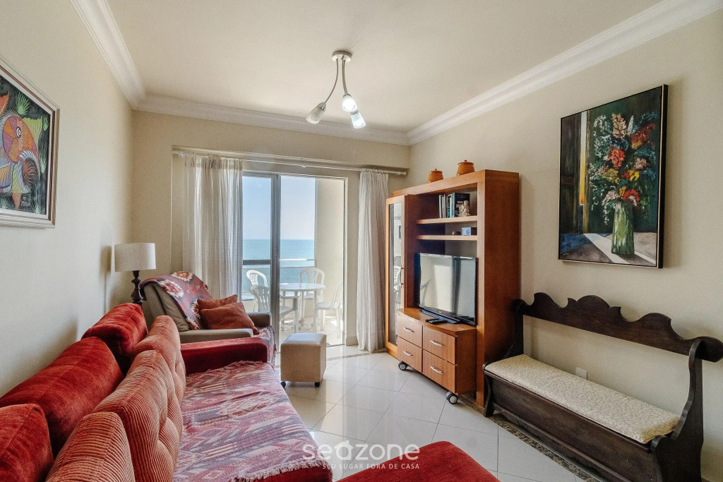 Apto 3Q pé na areia com vista mar CET802