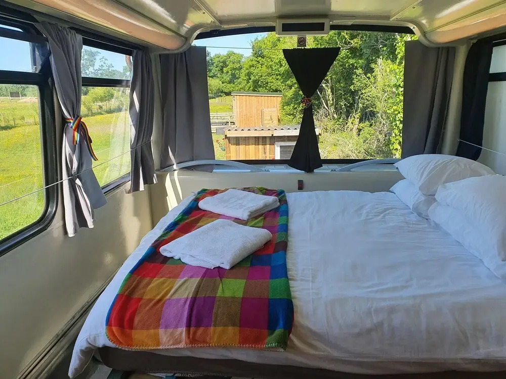 Double Decker Bus on an Alpaca Farm Sleeps 8