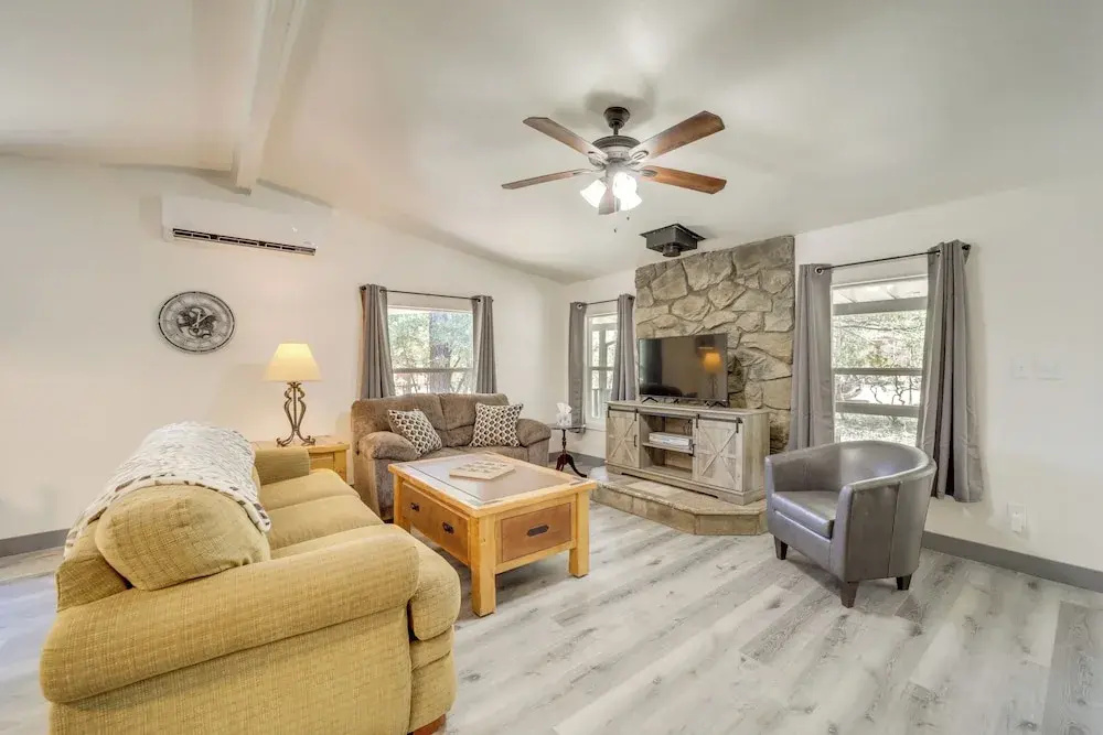 Snowy Peak Views & Cozy Game Nights: Pine Home