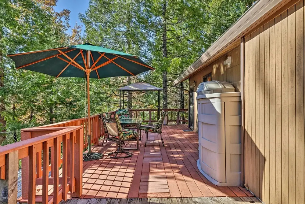 Deck w/ Forest Views: Quiet Twain Harte Cabin