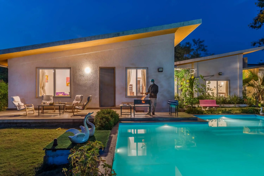 SaffronStays Roselle, Malavli - pet-friendly pool villa with modern interiors