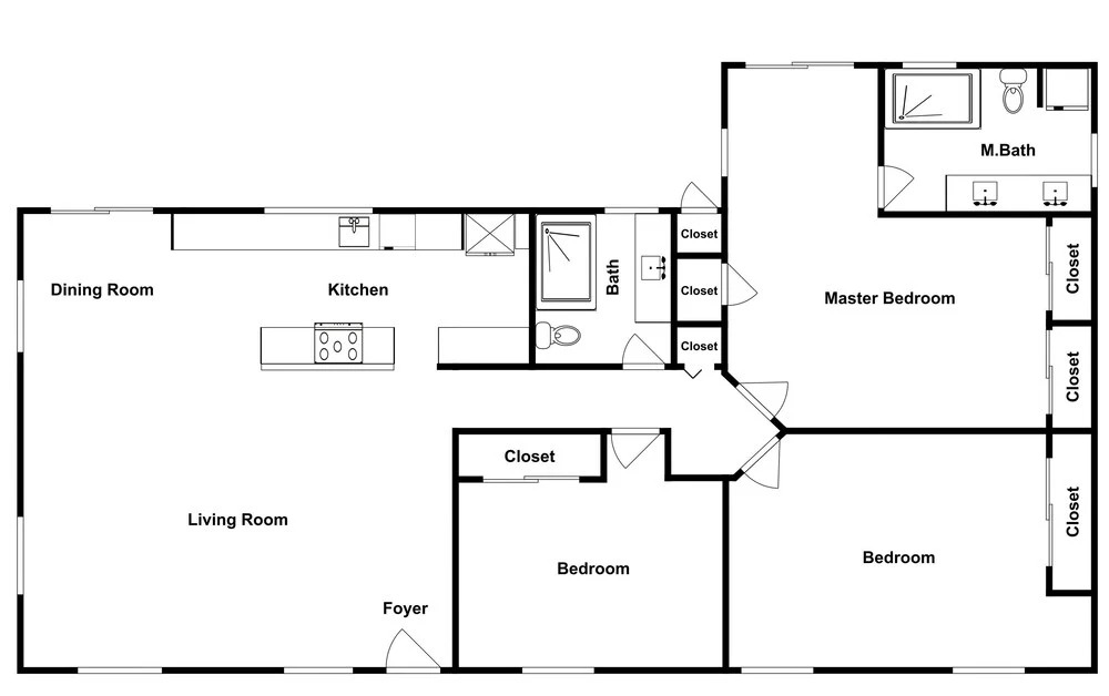 Mid-century Modern Home 3 Bedrooms 2 Bathrooms Home