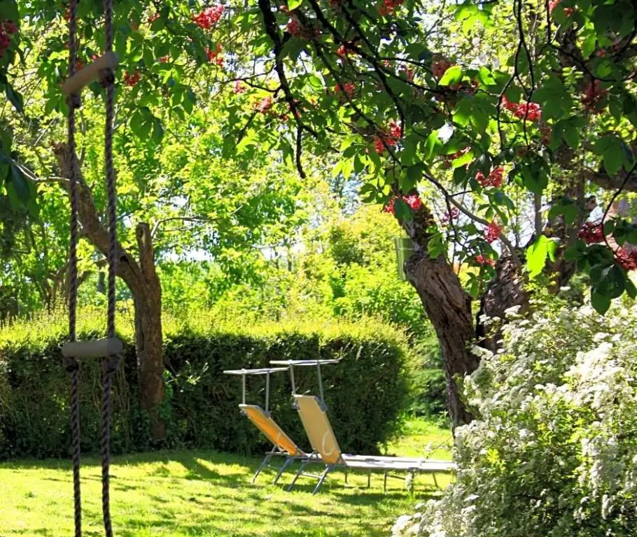 Domaine Charente Glamping Familyroom Le Jardin with external toilet & shower house & outdoor kitchen