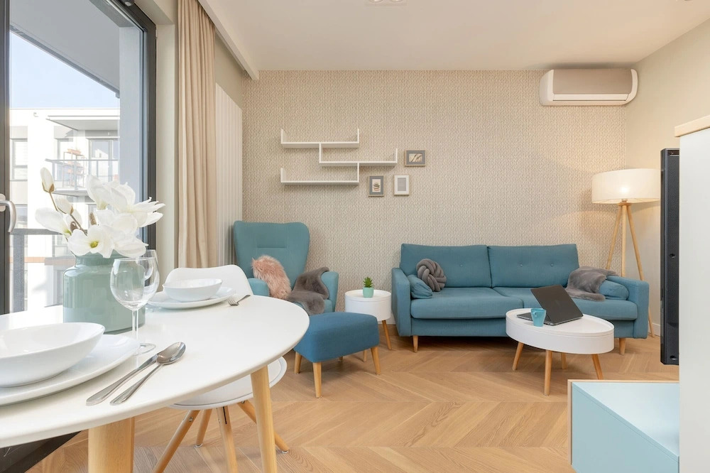 Bright Blue Apartment by Renters