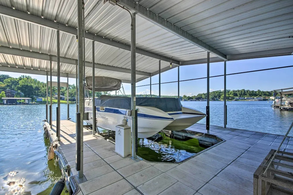 Boat Dock + Slides: Lakefront Gravois Mills Home