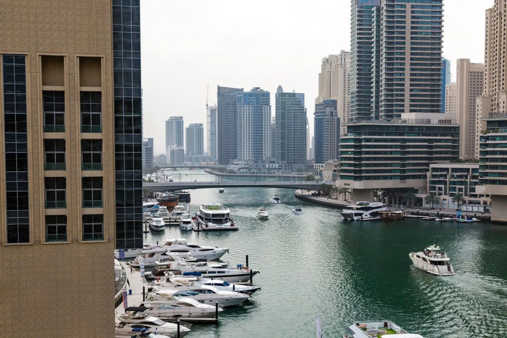 Water views from deluxe apartment in Dubai Marina