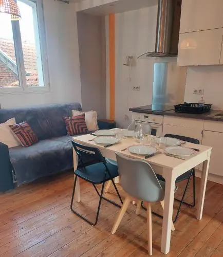 Les Belles Terrasses Dieppe ,3 appartements , LE VEGETAL de 1 à 8 personnes , LE TROPICAL de 1 à 6 personnes , LE FLORAL avec TERRASSE de 1 à 3 personnes , quartier calme au stationnement gratuit à coté de lavenue verte