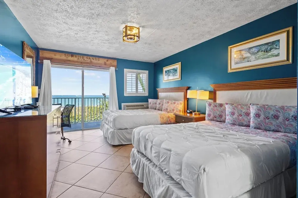 Oceanfront Inn Room #18- Ocean View Balcony 2 Full Beds