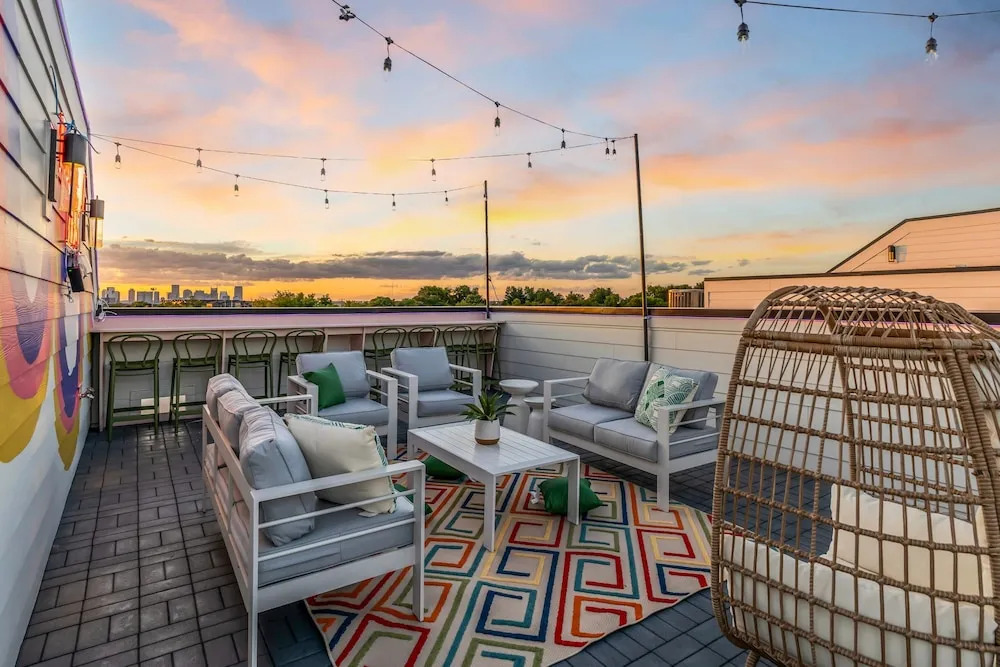 Hip Rooftop Deck Game Room in Downtown Nashville
