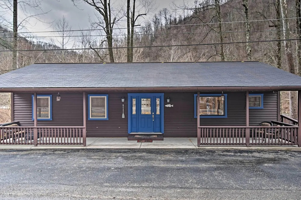 Riverfront Elkins Home w/ Fireplace & Deck!