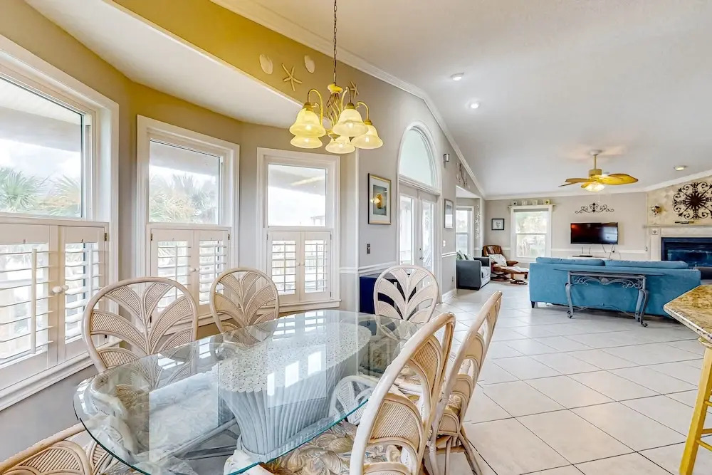 Tropical Gem w/ Courtyard & Large Deck Stroll 1 Block to Beach Boardwalk