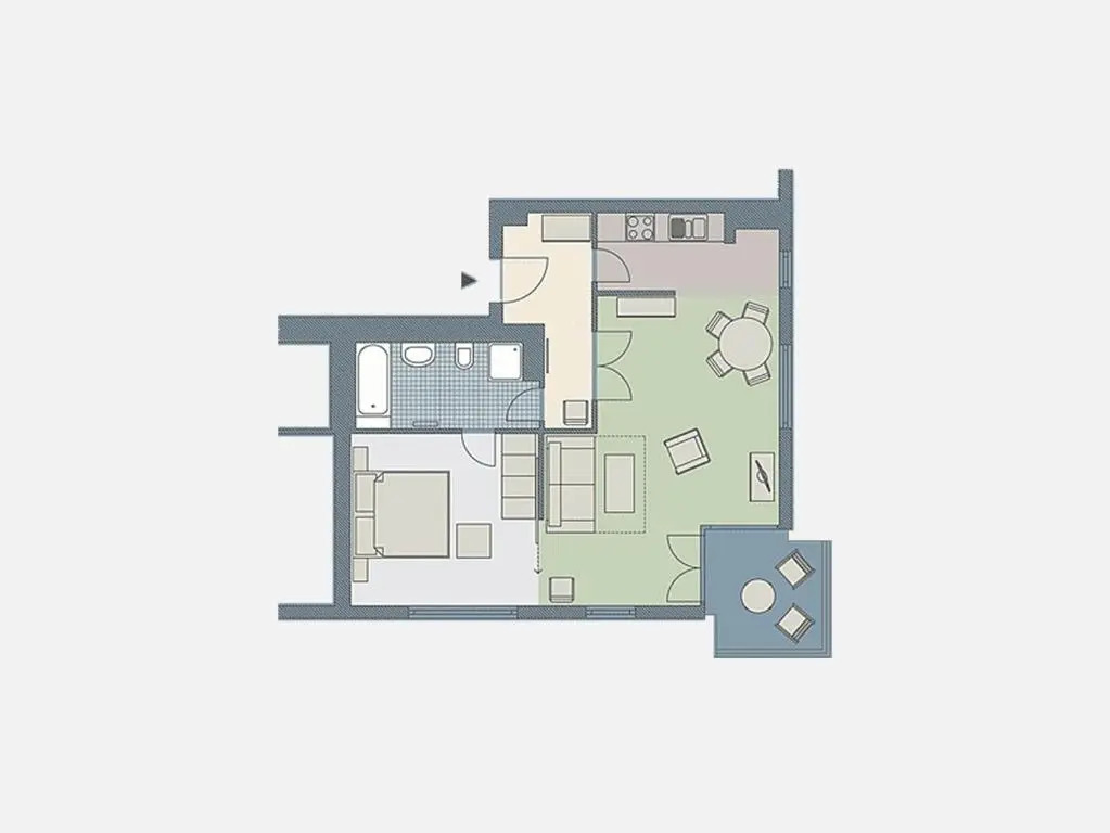 Kaiservillen Heringsdorf - Appartement mit 1 Schlafzimmer und Balkon D231