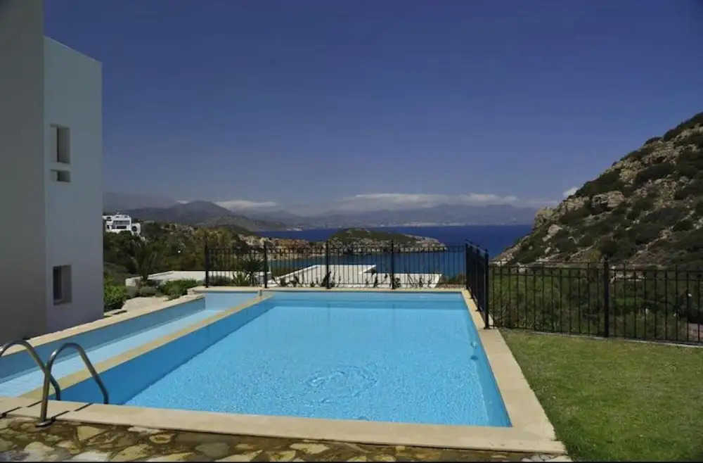 Villa Ouranos our dream in blue and cream with seaview and pool