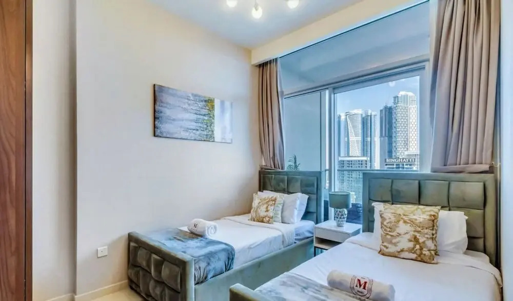Waterfront 2BR w Canal View Near Burj Khalifa