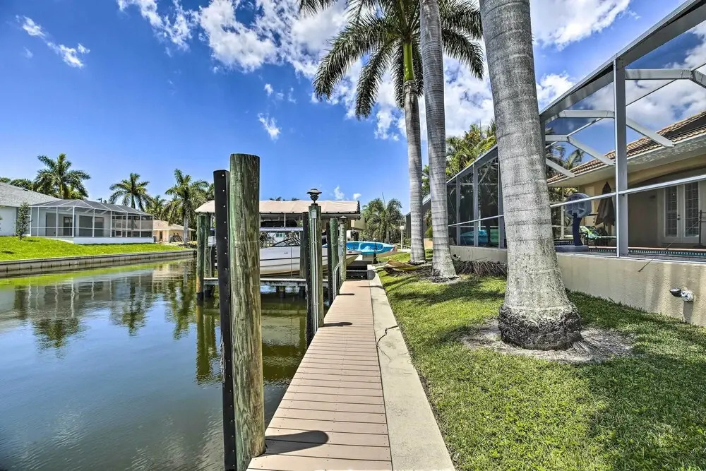 3 Mi to Downtown Cape Coral: Canal-Front Villa