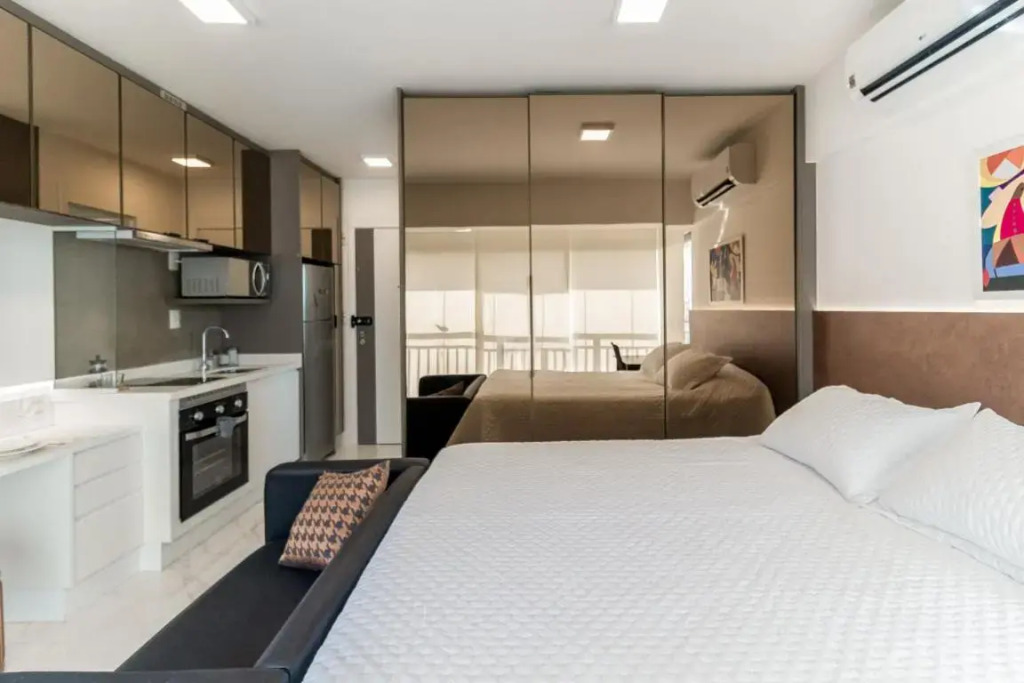 Studio de luxo mobiliado em Moema