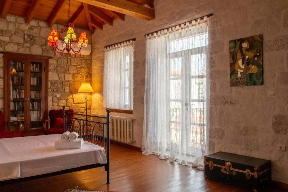 Stonehouse with Backyard and Fireplace in Alacati
