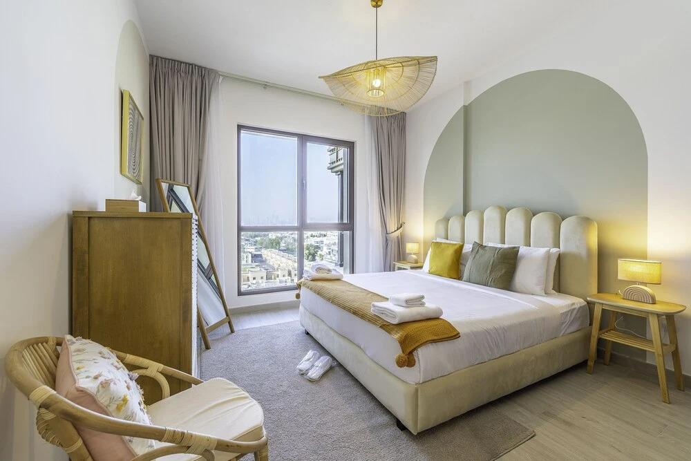 Monty - Beach Life Boho 1BR with Burj Al Arab View