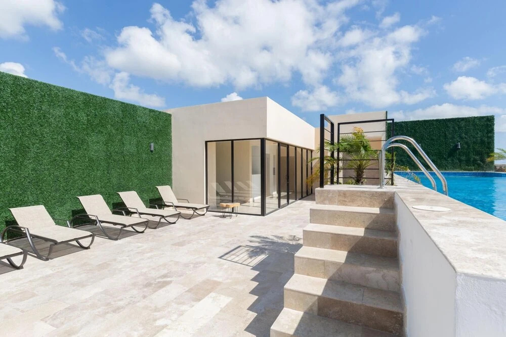 Spacious 2 BR Aldea Zama Private Pool Movie Cinema Gym