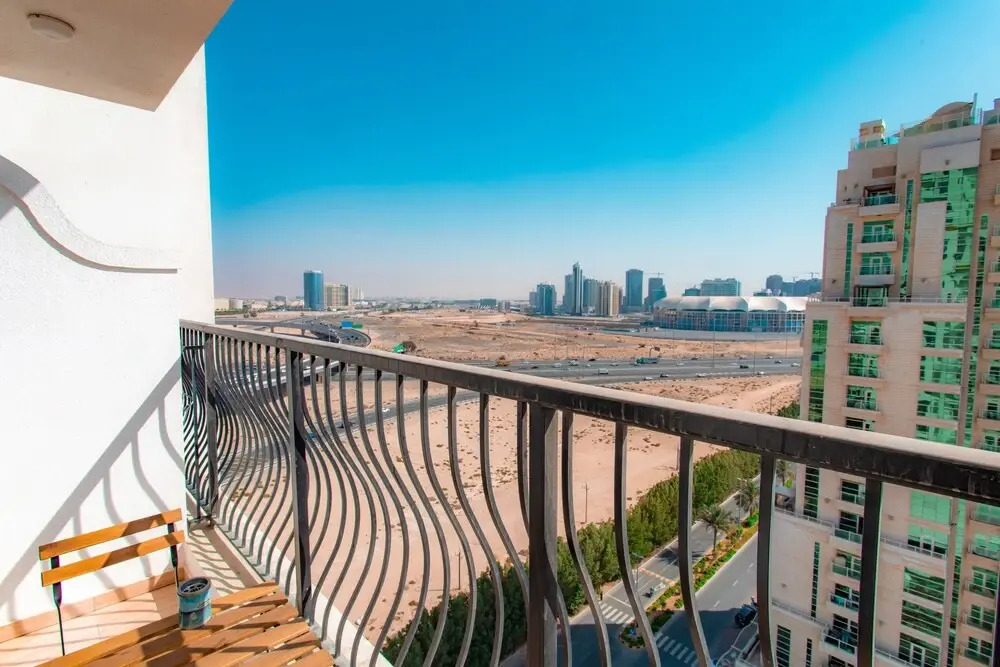 Travertine studio with stadium views
