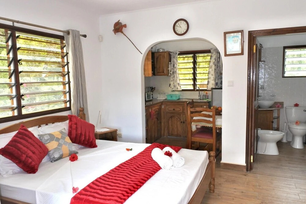 Studio in Mahe, With Wonderful sea View, Furnished Terrace and Wifi -