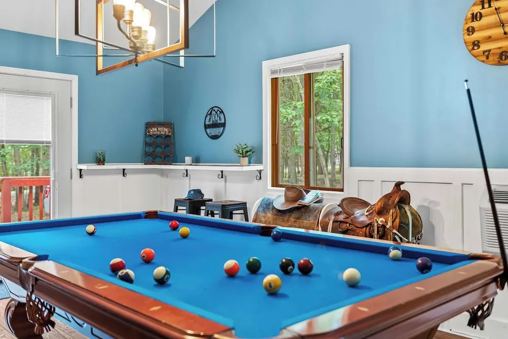 Poconos Escape w/ Game Room, Poker Loft, Fire Pit + Spacious Deck