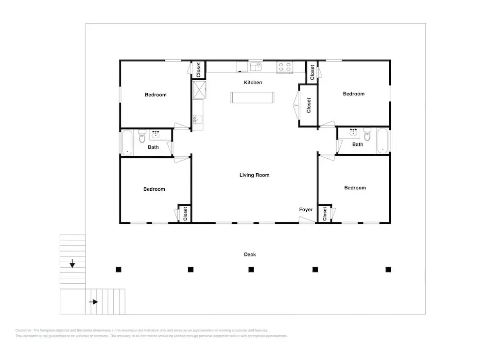 Spacious Gulf-side - Steps To Beach 4 Bedroom Home