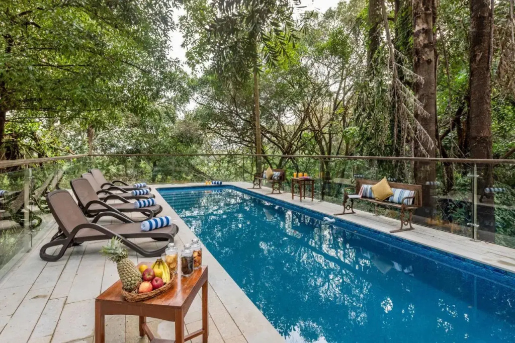 SaffronStays Odeon - 4BR heritage art deco villa with cantilever pool, verandahs & forested lawns