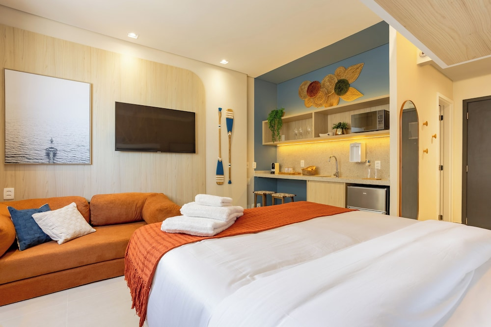 Stay Home Luxo | 1min Praia Gonzaga | Rooftop, Piscina, Sauna & Gym