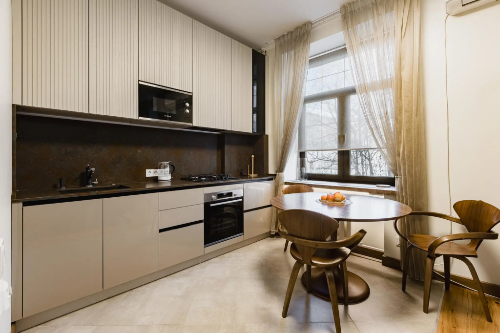Studio with designer renovation