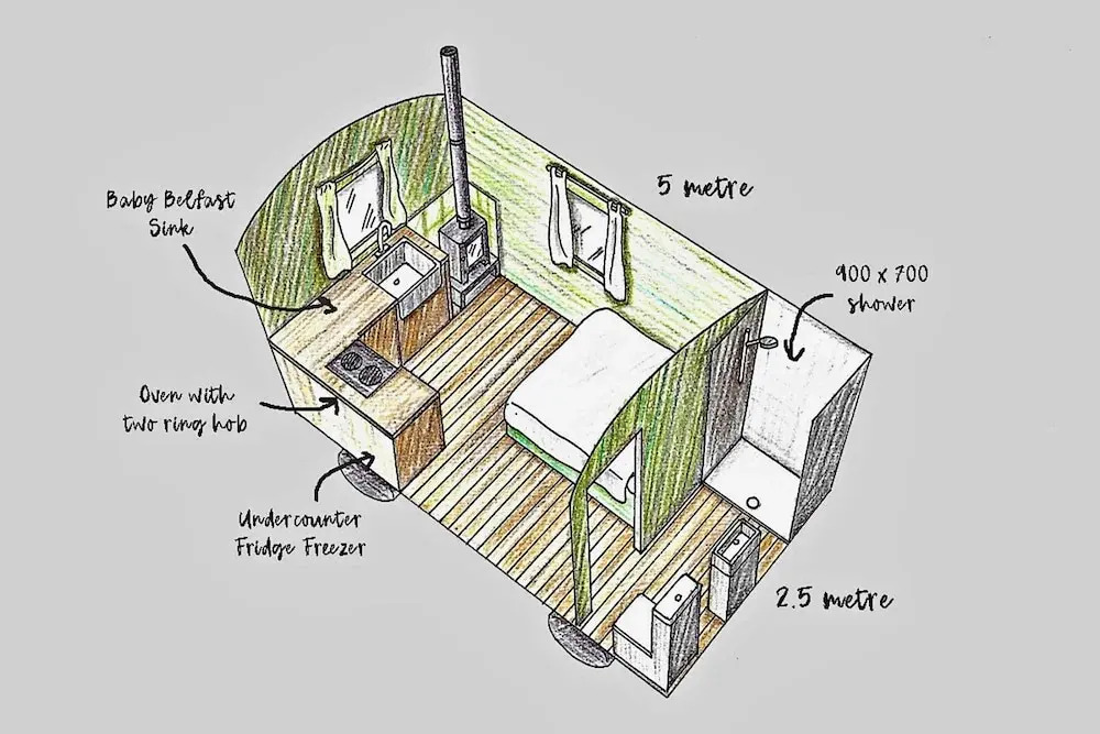 Tranquil Shepherds Hut With Stunning Views, No Deposit