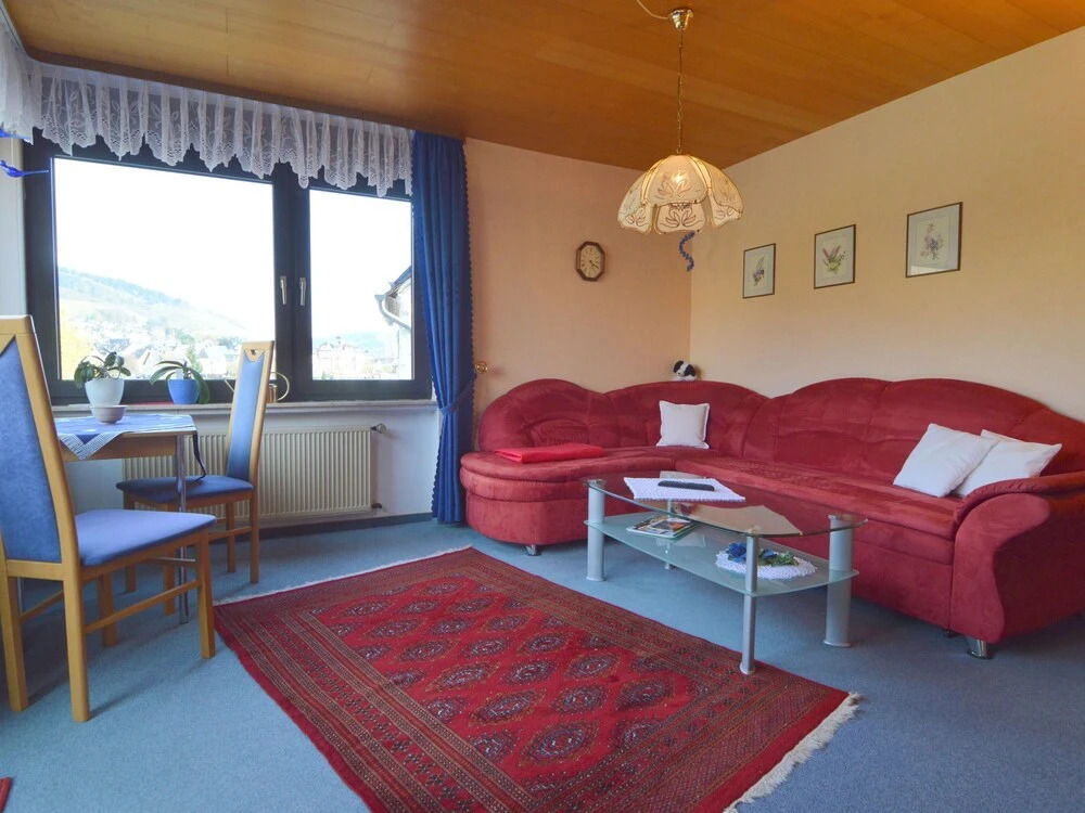 Comfortable apartment with balcony, you can't sit closer to the Moeselriver