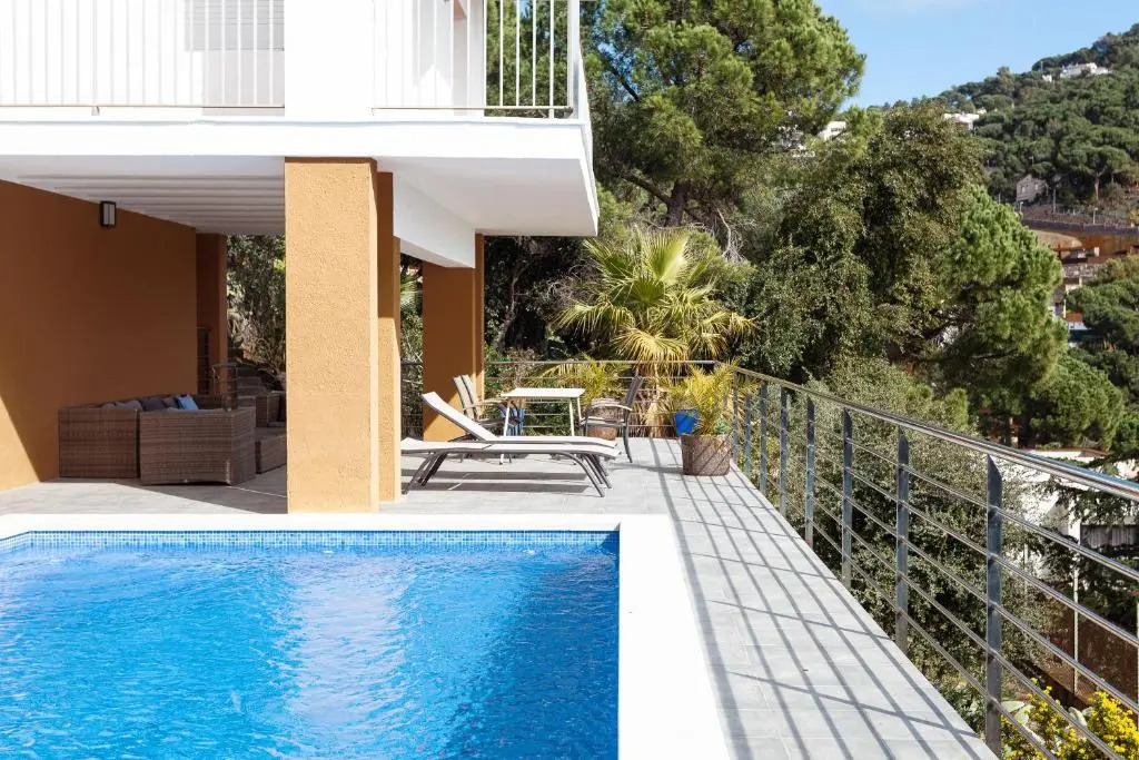 holiday house in a garden with view