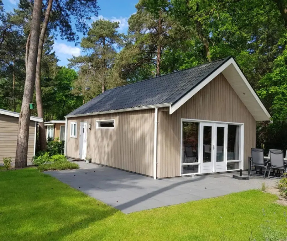 Forest Lodge in Nature With Pond Views