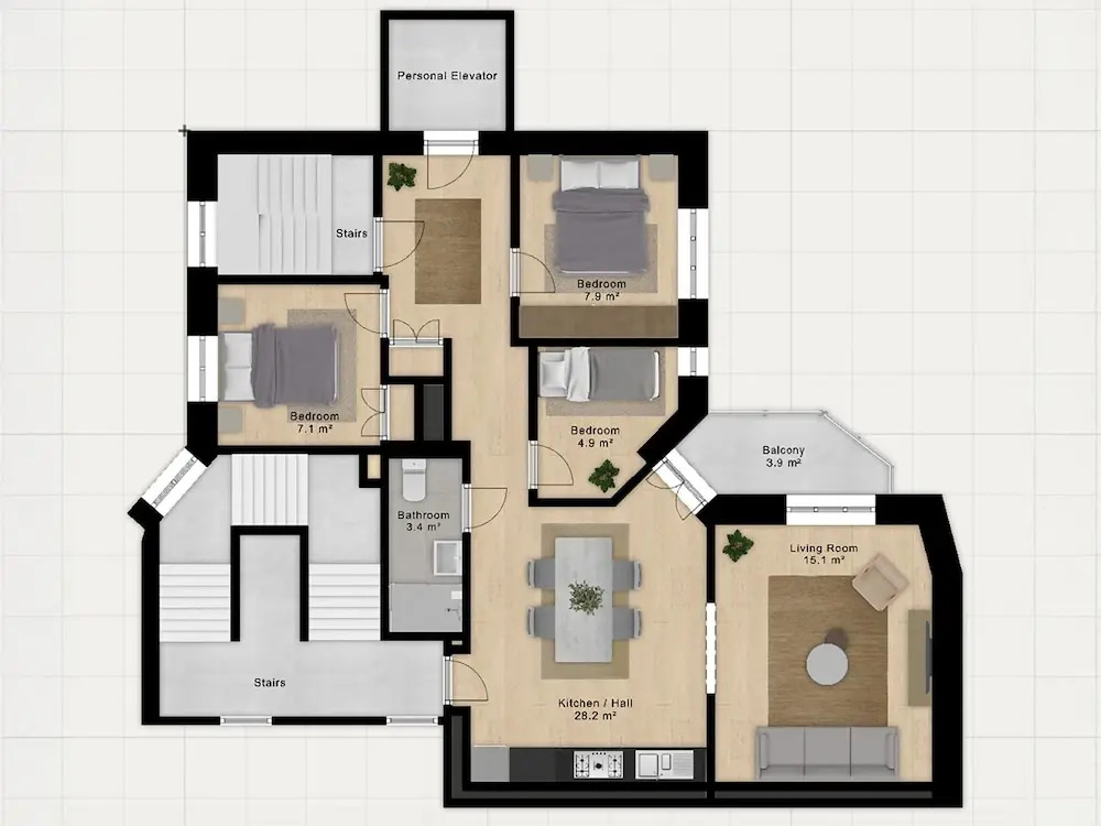 Shield 3 - 3 Bedroom Apartment With Balcony in Central Copenhagen