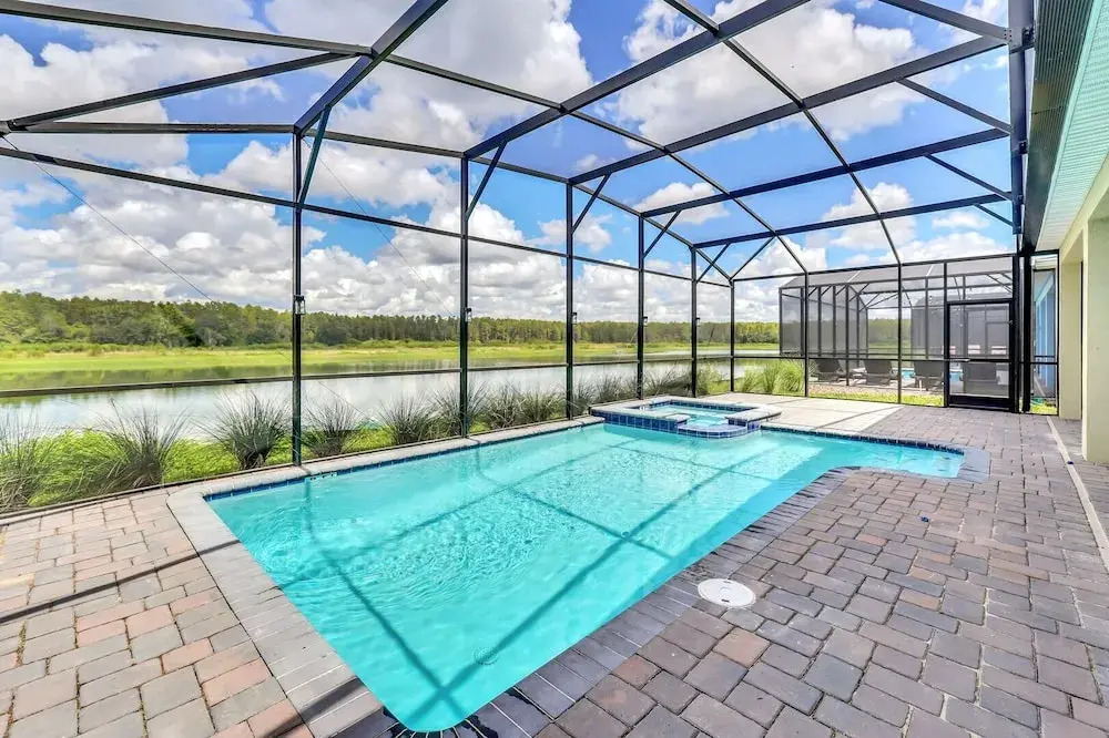Serenity Lakeview Retreat Stunning Water Views, No Rear Neighbors, Private Pool, Game Room & Star Wars Cinema