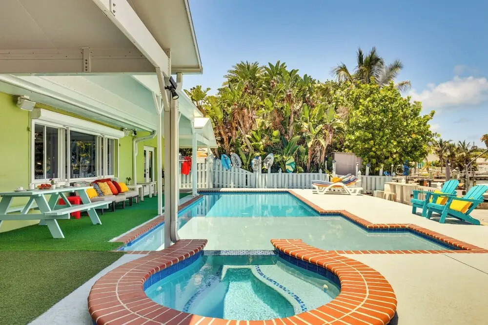 Waterfront Getaway w/ Pool & Dock - Walk to Beach!