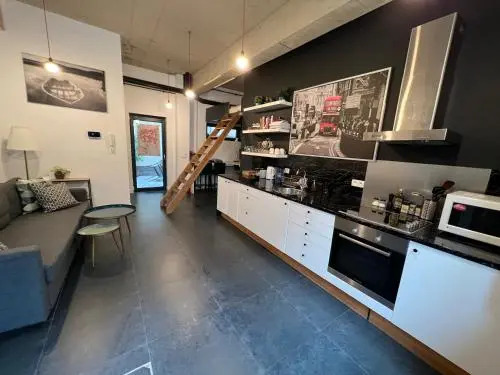 Modern cozy studio with backyard