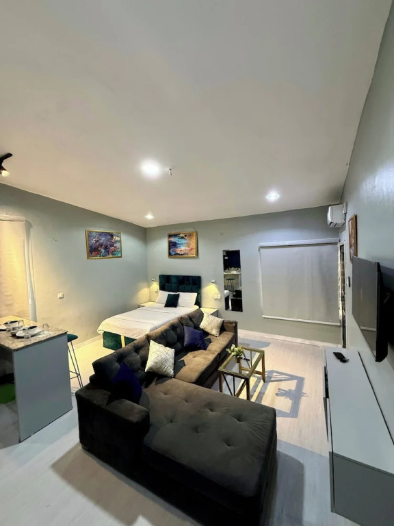 Open plan studio apartment unit