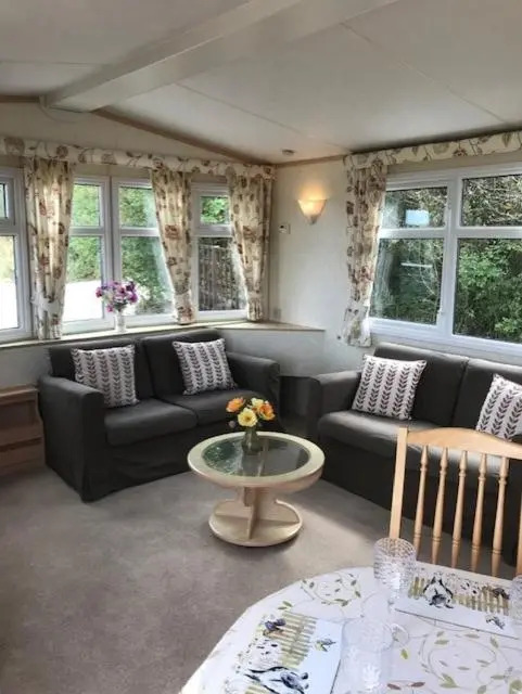 Countryside views from a luxury mobile home near Perranporth