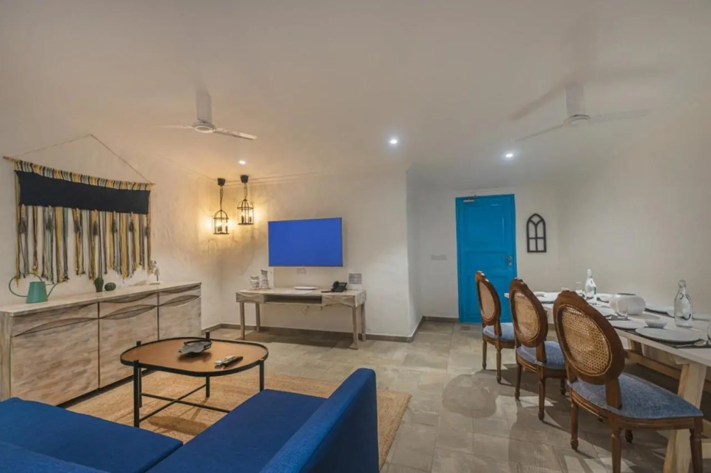 SaffronStays Kairos Zeus, Karjat - Greek style pool villa near Camp Max