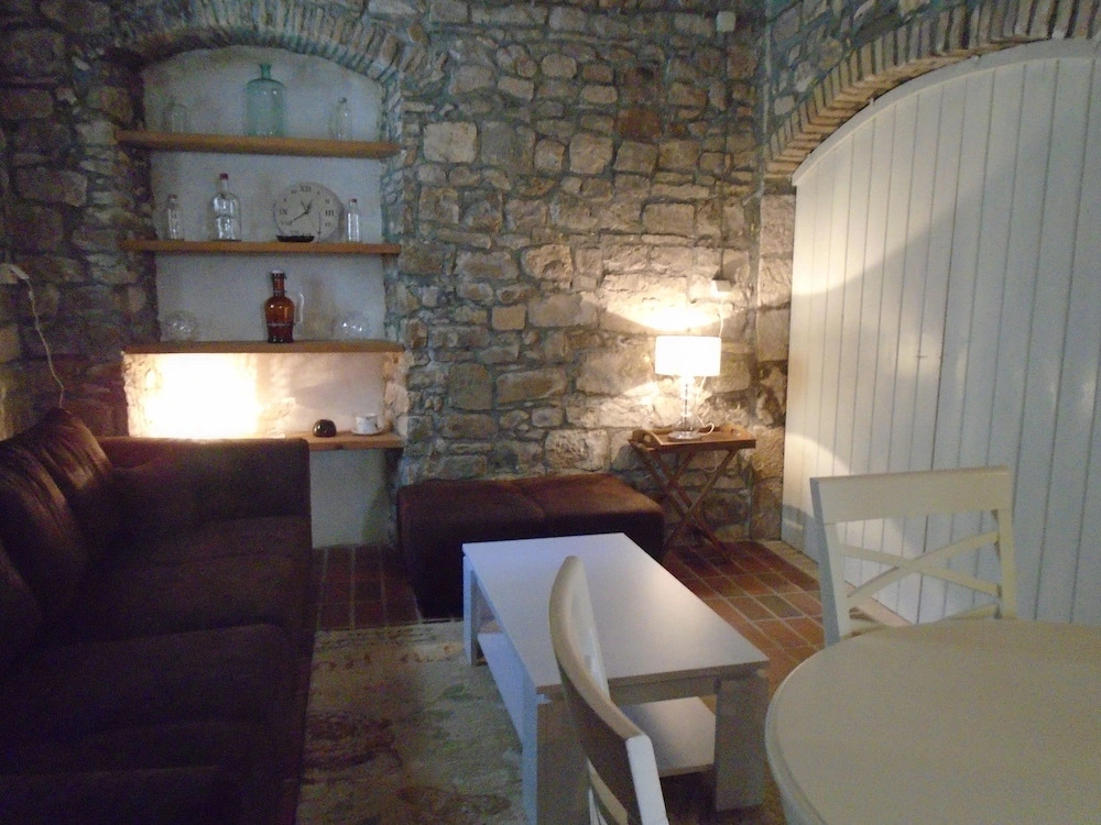 Very Spacious White Croatian Stone Seafront House With Secluded Enclosed Garden