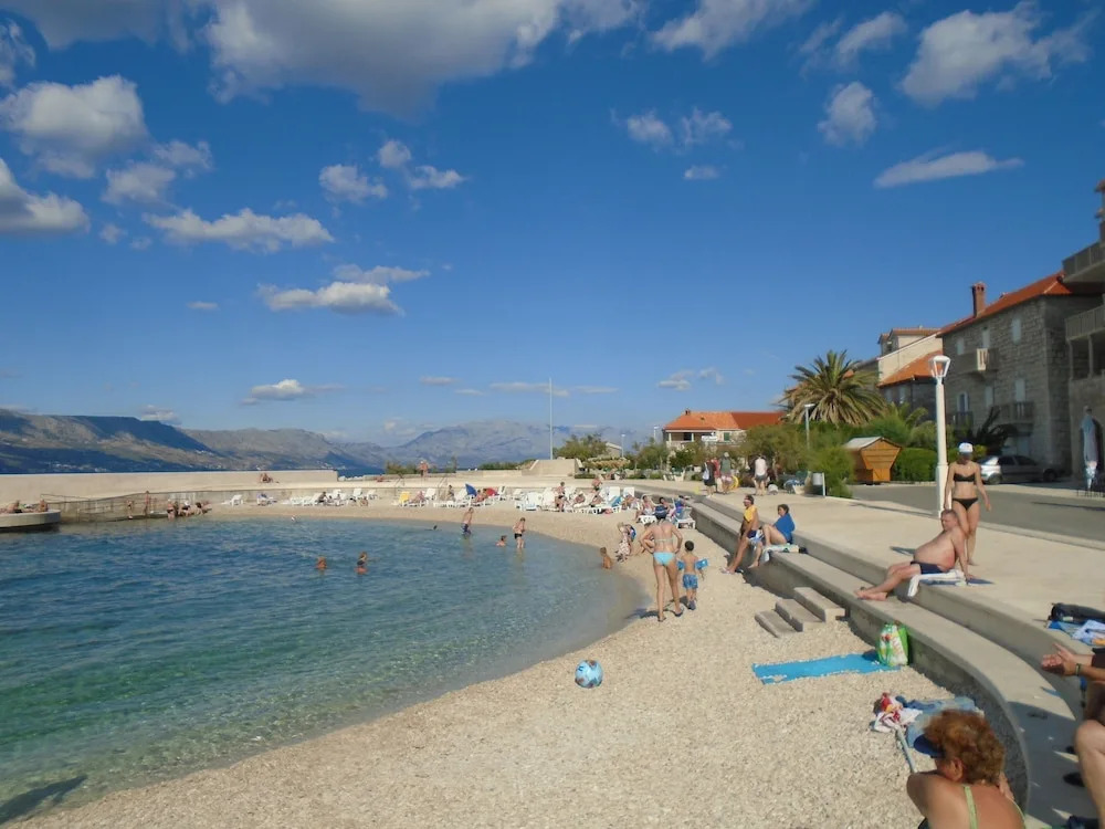 Very Spacious White Croatian Stone Seafront House With Secluded Enclosed Garden